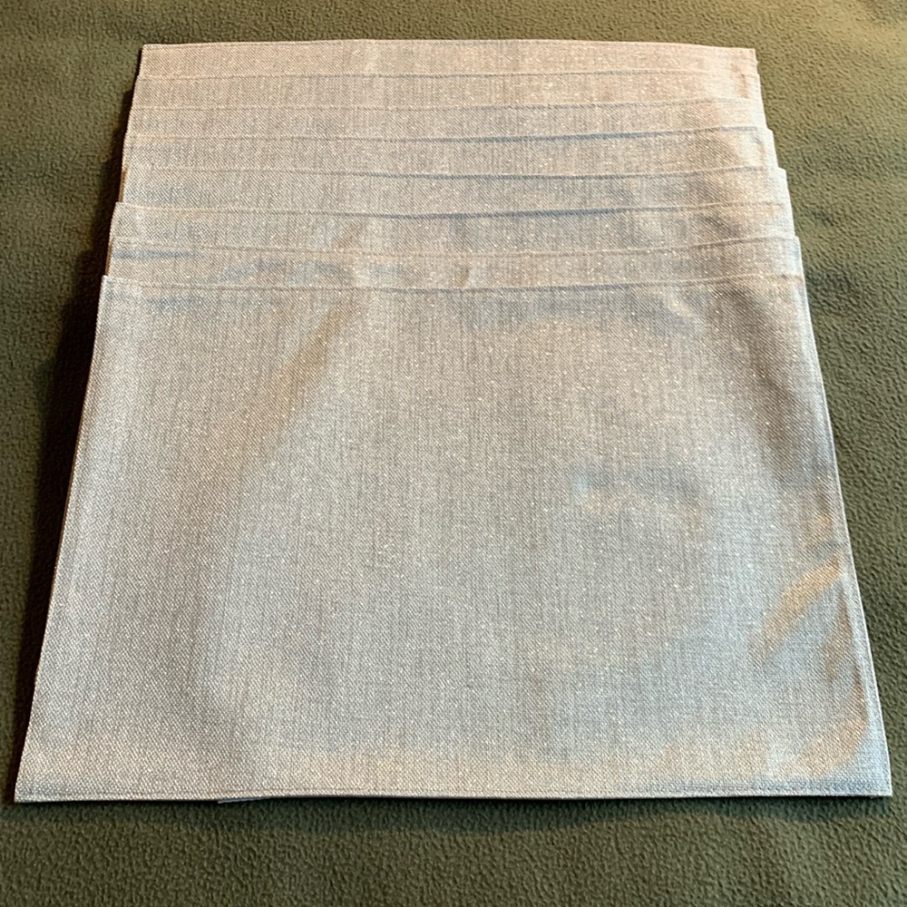 NWOT Sandra by Sandra Lee set of 8 silver metallic placemats. Approx 18” x 13”